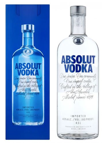 Absolut Vodka Blue + Box 4,5l 40%